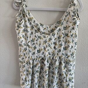 Kate Quinn White Floral Tie-Shoulder Tank Top (6Y)